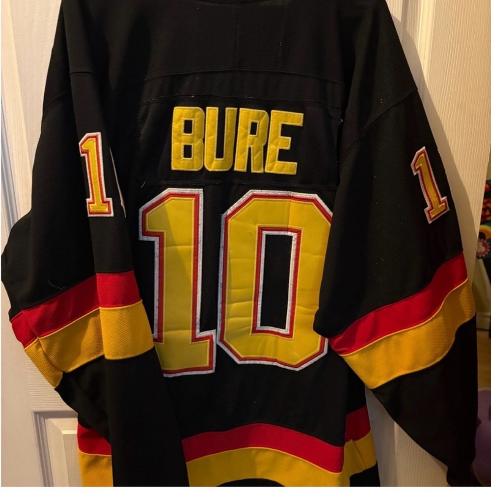 Bure - Black and Red Hockey Jersey with Yellow Accents